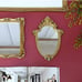 Vintage 11.6 x 9 Inch Decorative Wall Mirror Gold Shield Shape