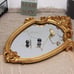 Vintage 11.6 x 9 Inch Decorative Wall Mirror Gold Shield Shape