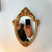 Vintage 11.6 x 9 Inch Decorative Wall Mirror Gold Shield Shape