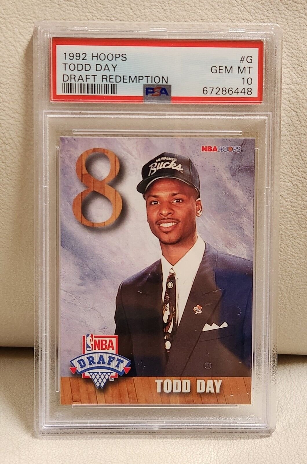 1992 Hoops Draft Redemption Todd Day #G, PSA 10 GEM MINT POP 17 New Label