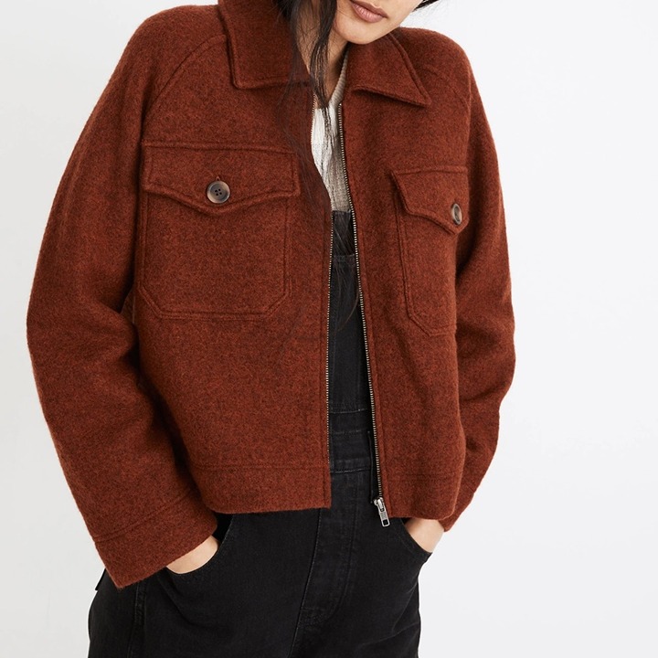 Madewell Johnsville Sweater Jacket Women's Jacket Heather Brick size XXS