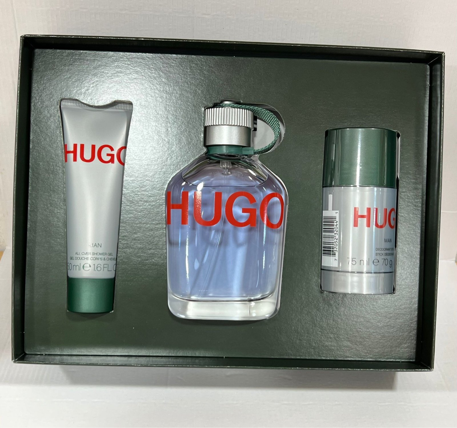 Hugo Green 3pc Set Includes 4.2oz EDT Spray+1.6oz Shower Gel+2.4oz Deodorant Sti