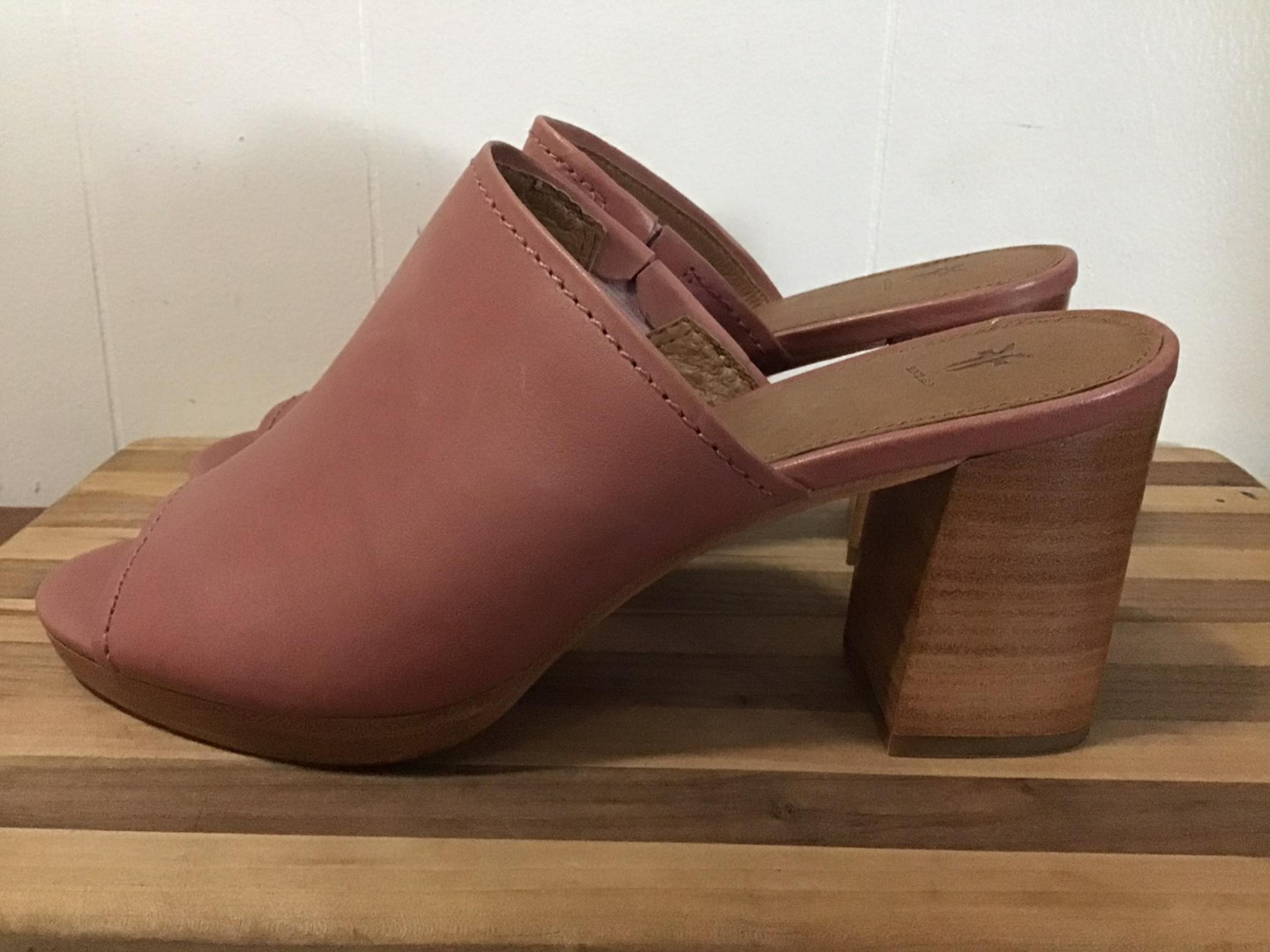 Frye Blake Leather Block Heel Mule