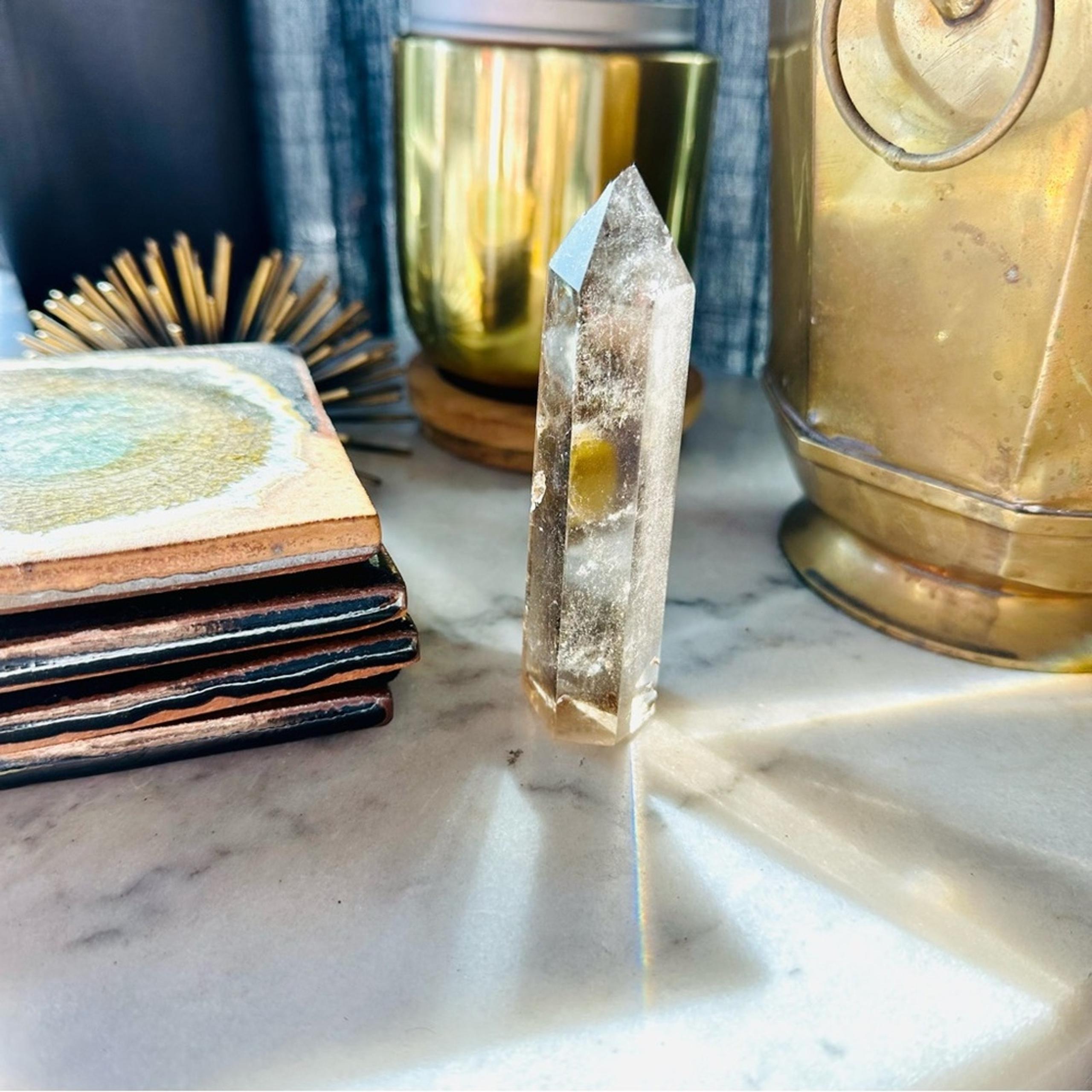 Smoky Quartz Polish Genuine 4” Crystal Point Boho Gypsy Meditation Yoga Gemstone