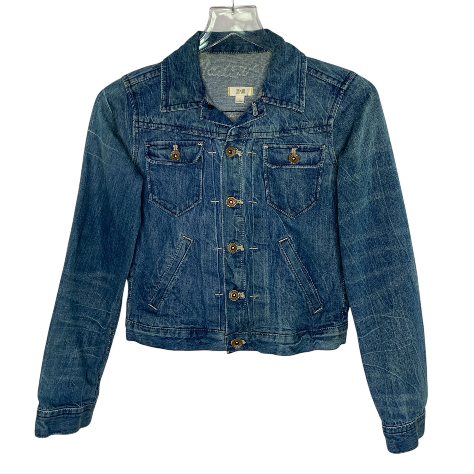 Madewell XS Womens Blue Cropped Denim Jacket Western Jean