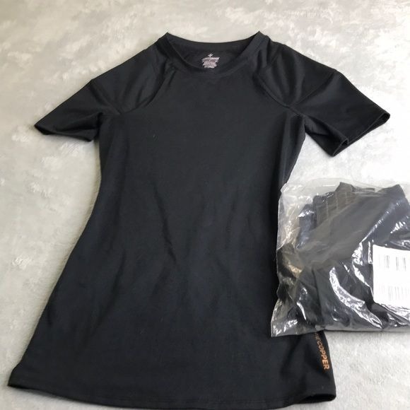 Tommie Copper Adjustable Back Support Leggings & SS Compression Shirt S