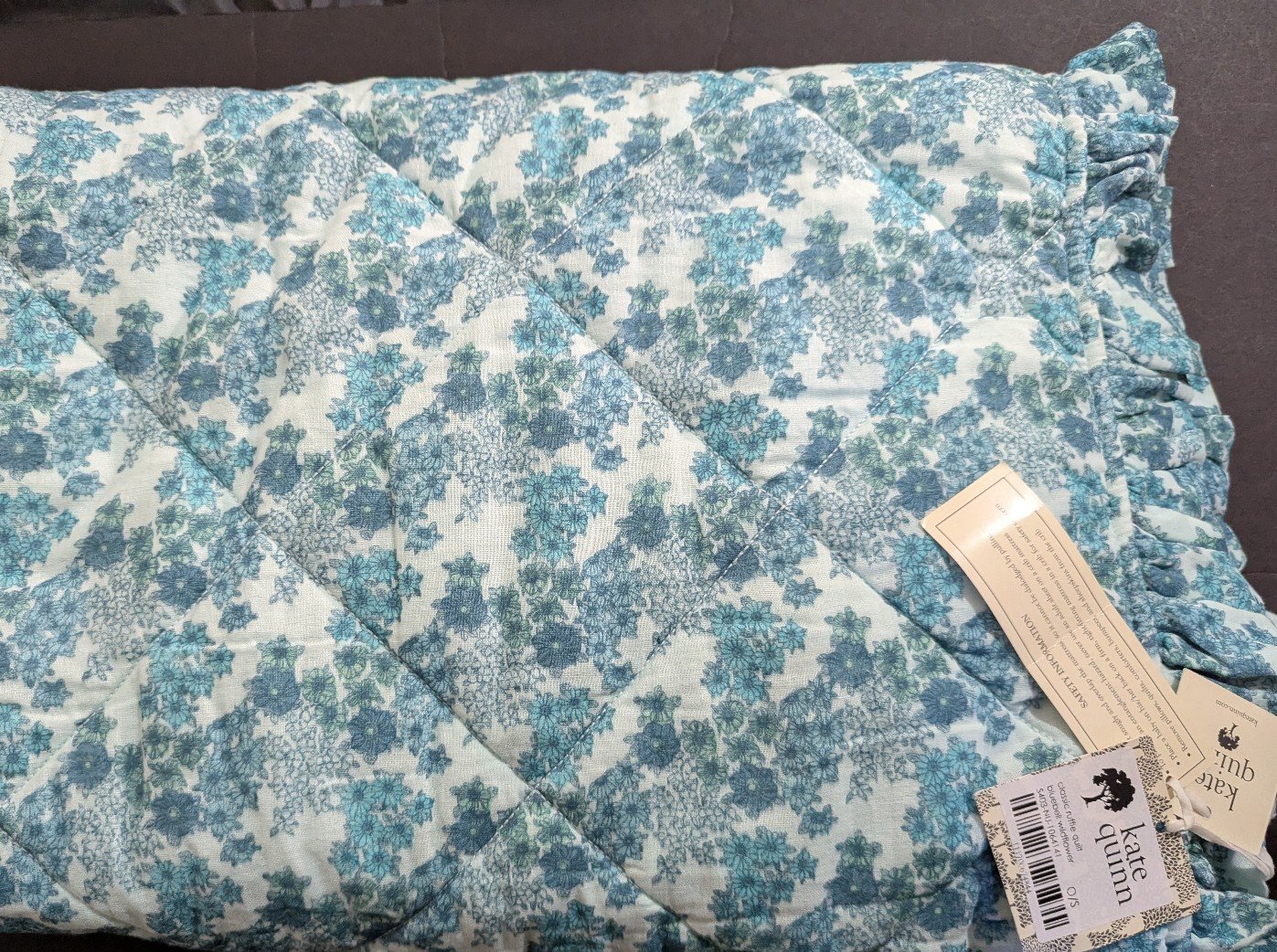 Kate Quinn Bluebell wildflower ruffle quilt