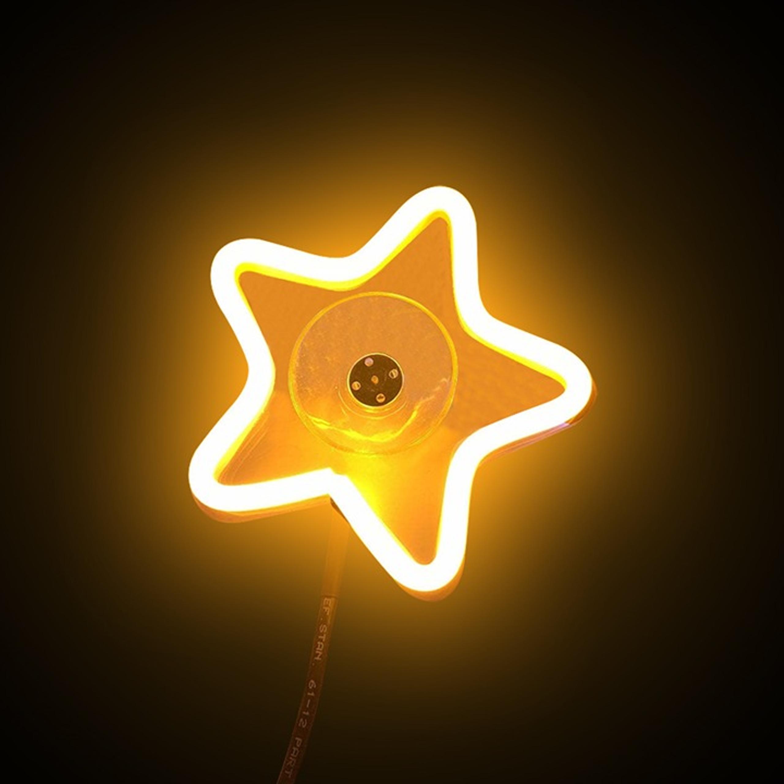 NEW UNIVERSAL STAR SHAPED YELLOW LED Neon Flash Light Car Window Glow Control