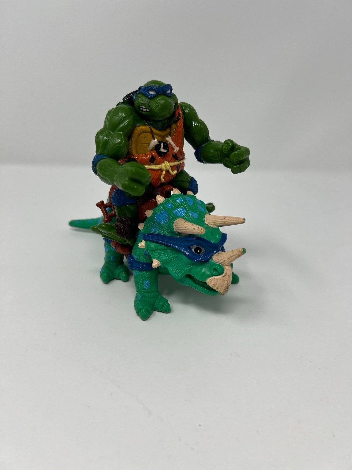 Vintage - TMNT - Caveman Leo with Dino Dingy - 1993