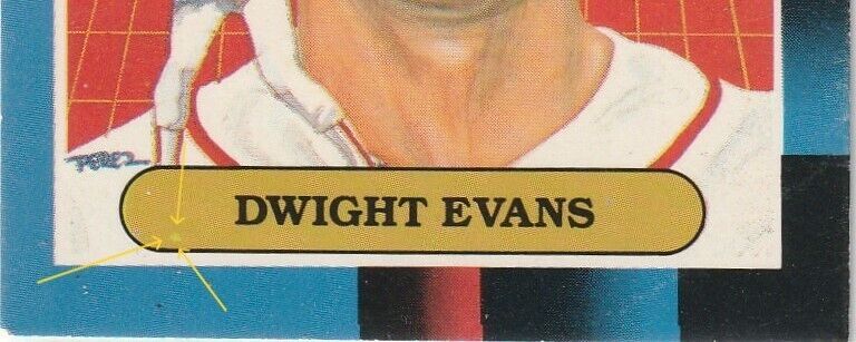 *MISPRINT* Donruss Diamond Kings for Dwight Evans of Boston #16 1987