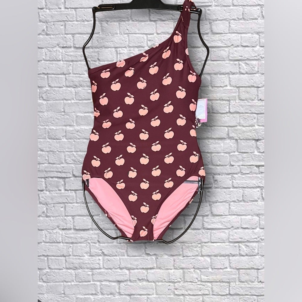 Kate Spade Women's Apple Toss Bunny Tie One Shoulder One Piece Swimsuit