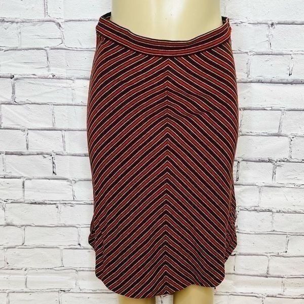 Diane Von Furstenberg Womens Red And Black Striped A-Line Skirt Size 6