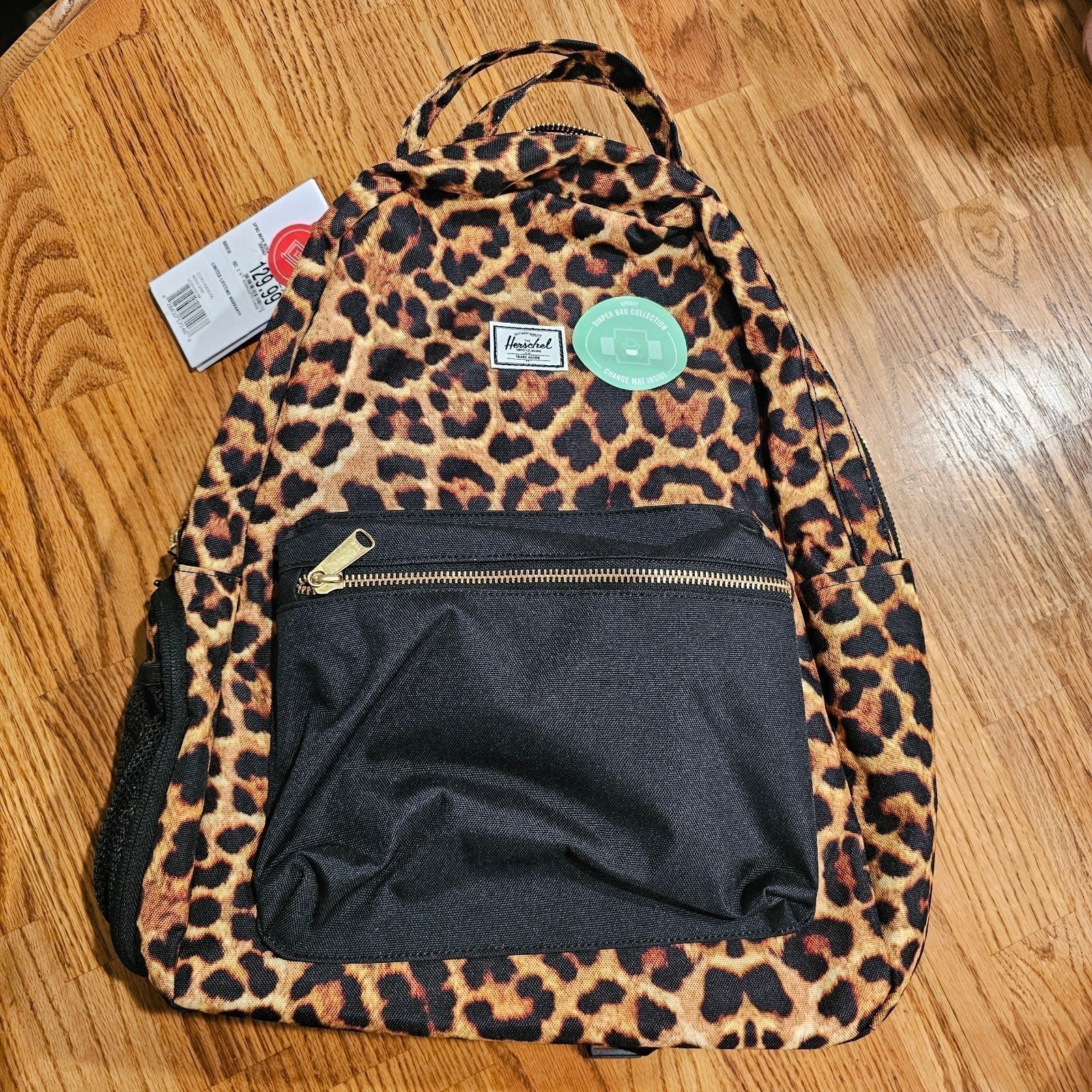 Sprout X Herschel Leopard Print Diaper Bag Backpack