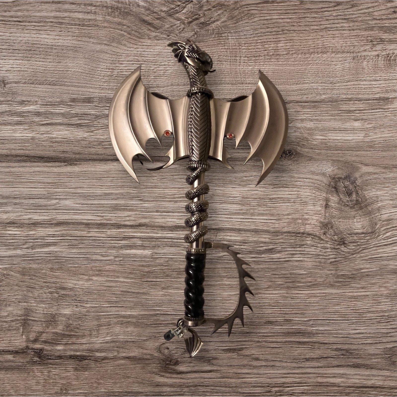 Dragon Wing Fantasy Axe 23 Inch Overall With Wall Plaque