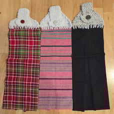 Hand-crocheted Topper Lightweight Hanging Kitchen Towels - NEW