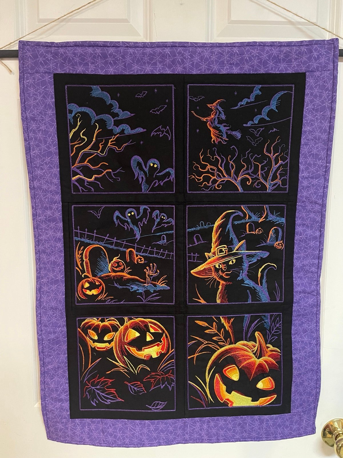 Happy Halloween Embroidery wall hanging
