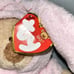Ty Pluffies Love to Baby 2004 Tan Teddy Bear in Pink PJ's Baby Girl - 7 Tall