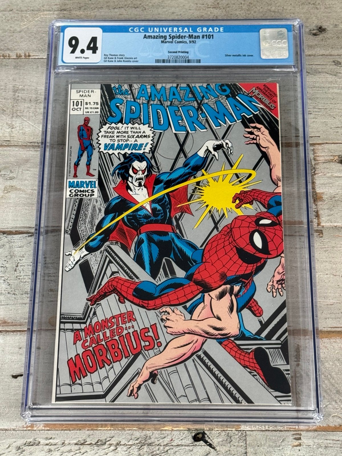 AMAZING SPIDER-MAN #101 CGC 9.4 WP | 1ST APP MORBIUS 2ND PRINT | MARVEL 1992