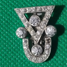 Rare antique art deco rhinestone paste fur clip