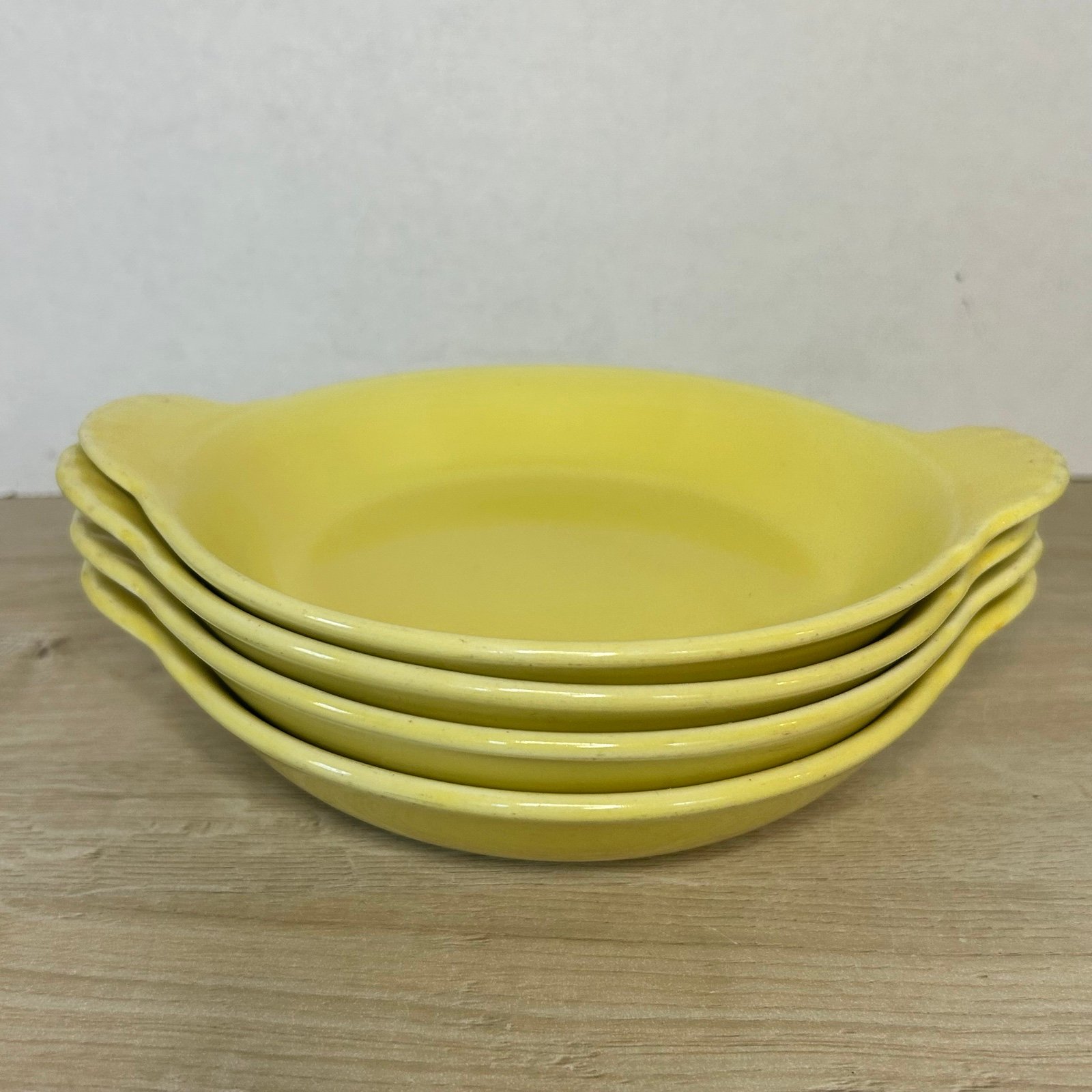 Vintage Hall USA 433 Au Gratin Ceramic Casserole Baking Dishes Set Of 4 Yellow