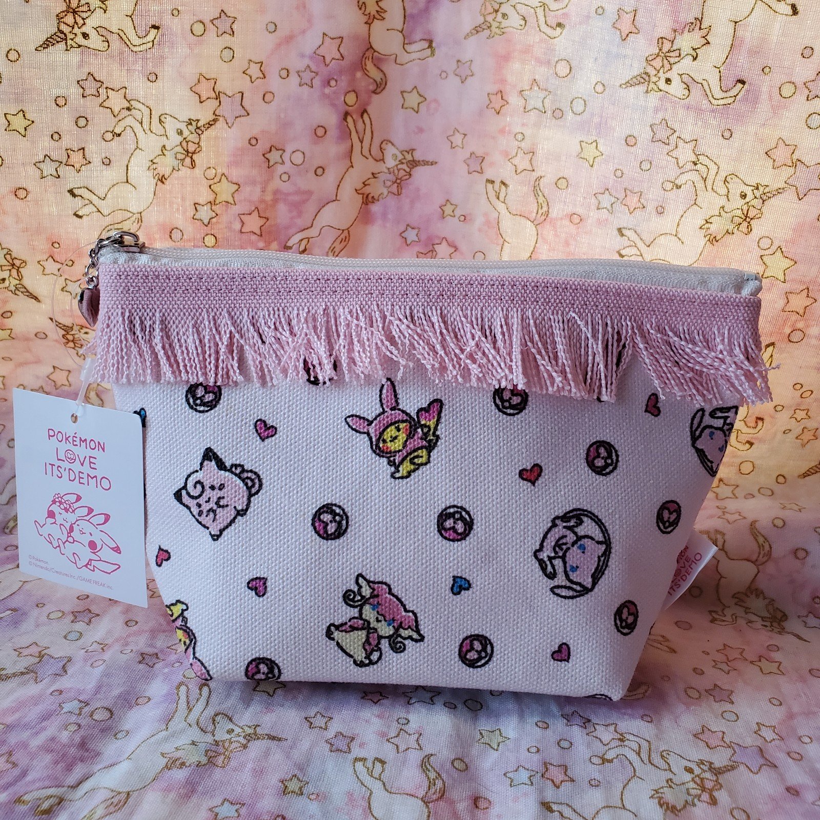 Pink Pokemon Love makeup pouch bag