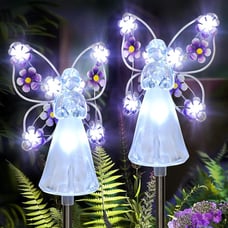 Solar Angel Garden Stake Lights - 2 Pack Angel Solar Lights Outdoor Garden
