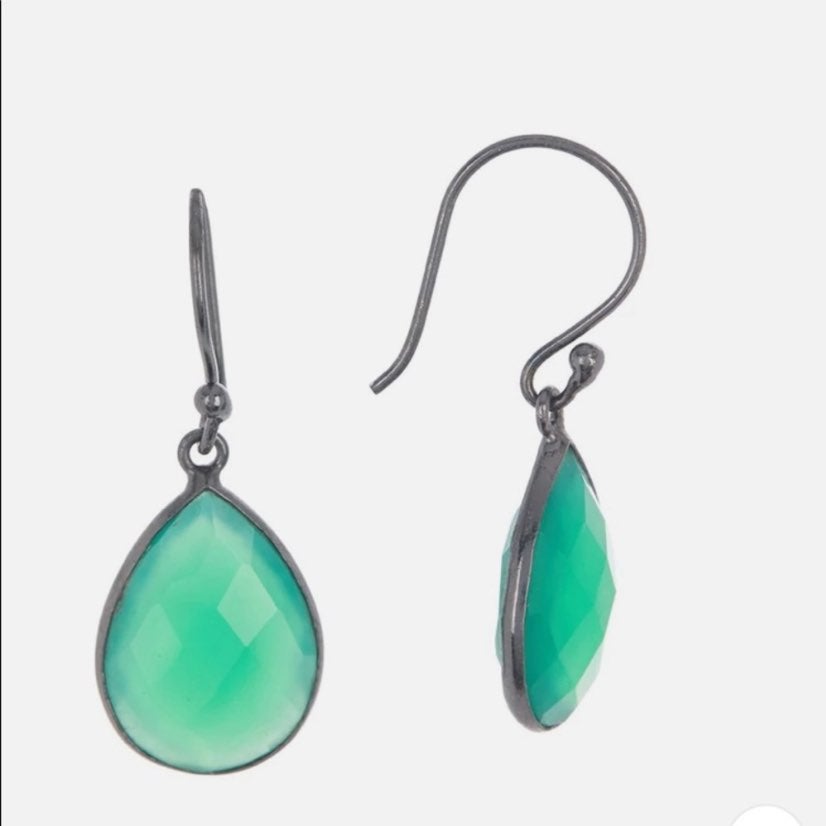 Adornia Green Onyx Pear Drop Earrings
