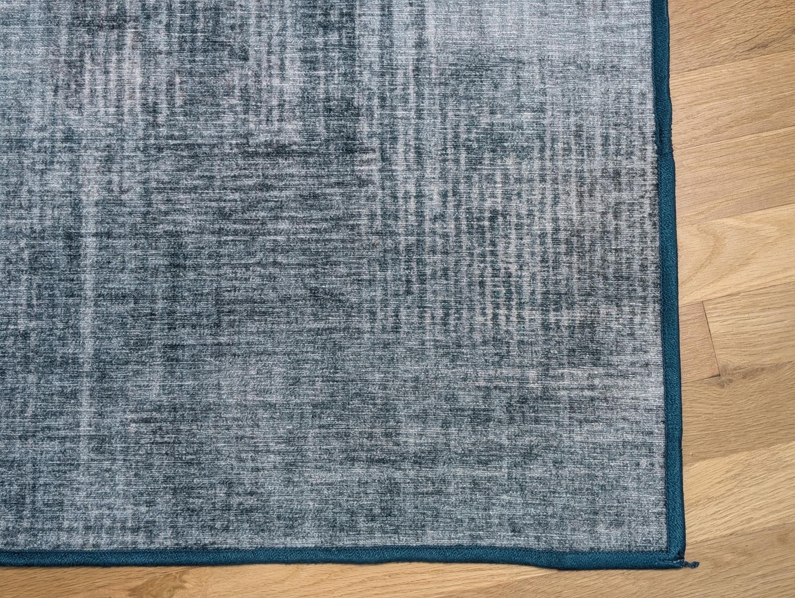 Ruggable: Sudaria Solid Teal Blue Flatwoven Rug, With Pad