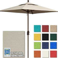 EliteShade USA 10-Year-Non-Fading 6x6Ft Square Market Umbrella Patio