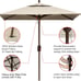 EliteShade USA 10-Year-Non-Fading 6x6Ft Square Market Umbrella Patio