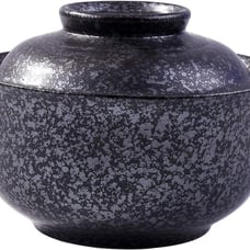Ceramic Bowl with Lid and for Soup Rice Noodle and Porridge Black