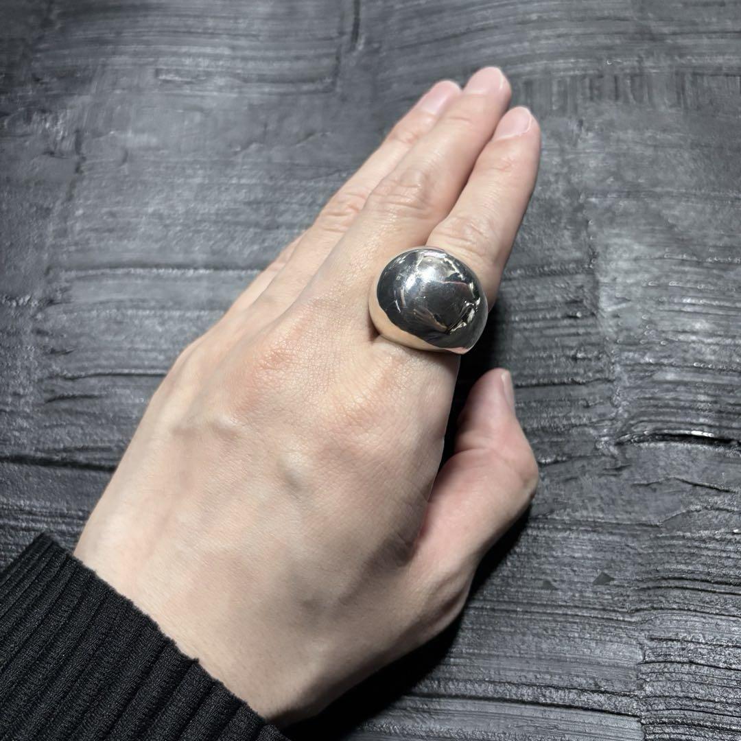 Vintage Silver Giant Dome Ring 925