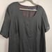 Marina Rinaldi Linen Dress Womens 29 US 20 Black Mesh Stripe Relaxed Fit Midi
