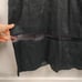 Marina Rinaldi Linen Dress Womens 29 US 20 Black Mesh Stripe Relaxed Fit Midi