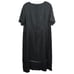 Marina Rinaldi Linen Dress Womens 29 US 20 Black Mesh Stripe Relaxed Fit Midi