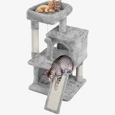 SMILE MART 36 Cat Tree with Condo and Scratching Post Tower, Light Gray