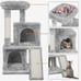 SMILE MART 36 Cat Tree with Condo and Scratching Post Tower, Light Gray