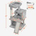 SMILE MART 36 Cat Tree with Condo and Scratching Post Tower, Light Gray
