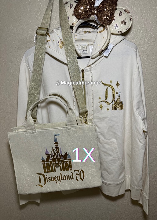 FREE GIFT & BUNDLE Disneyland 70th Anniversary Castle Zip Up Hoodie, Tote, Ears