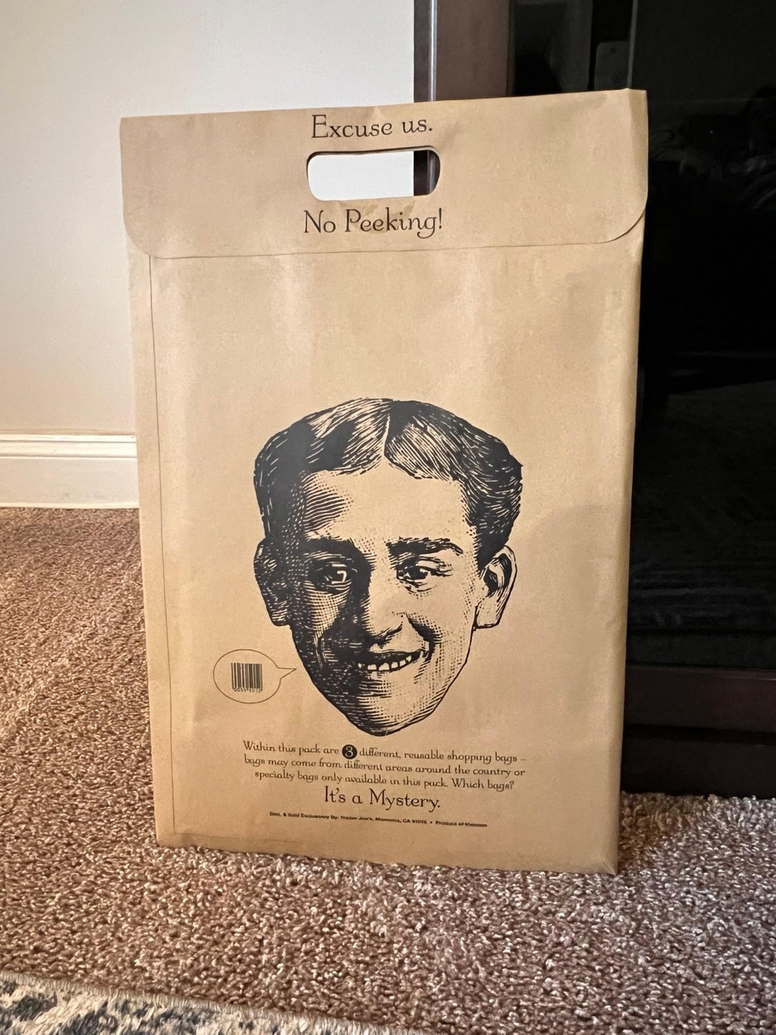 Trader Joe’s ‘mystery bag’. Includes 3 reusable bags from different states! (1)