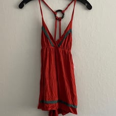 NEW ORANGE HALTER TOP TIE BACK