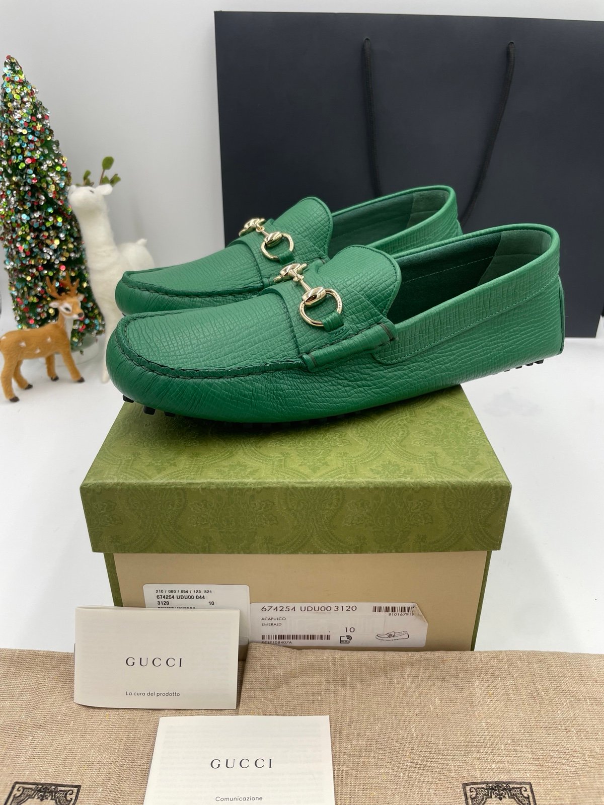 Men’s Gucci pebble grain horse bit loafers size 10 fits 11 US made in Italy