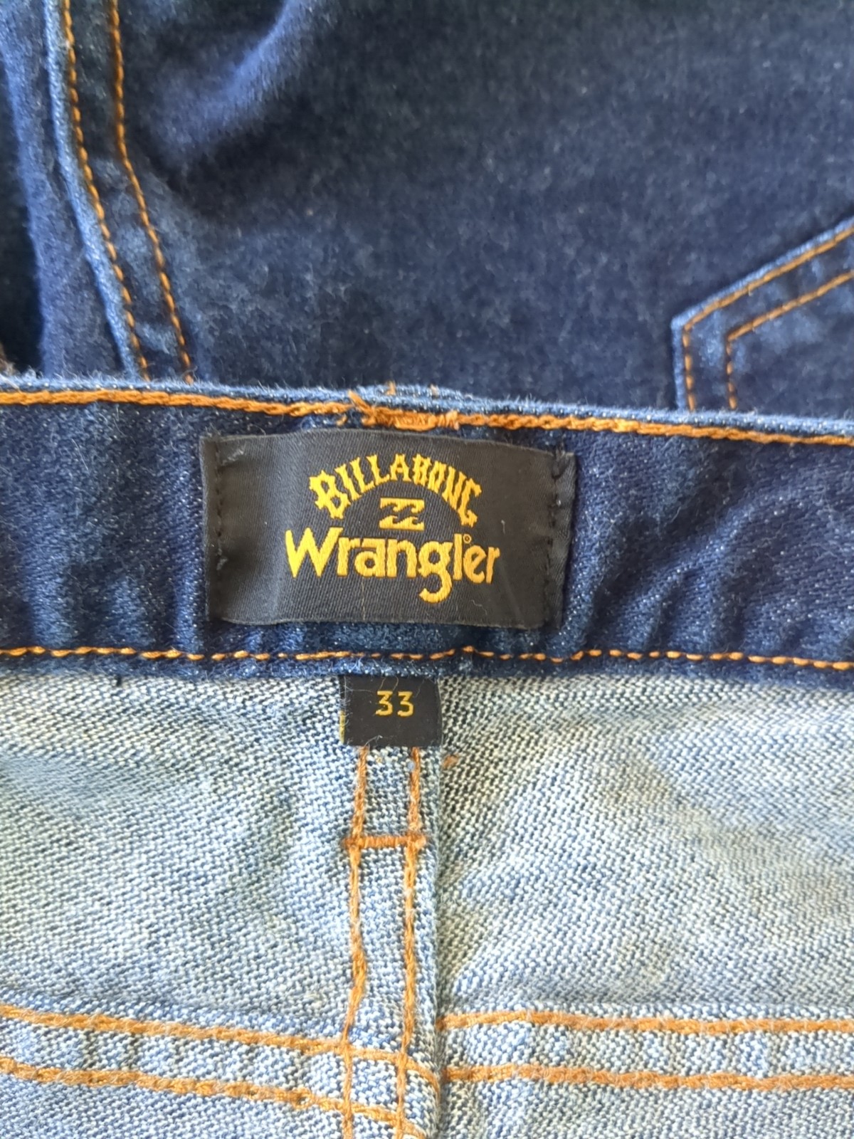 Billabong X Wrangler Mens Western Cowboy Skater Rodeo Denim Blue Jeans 33x30