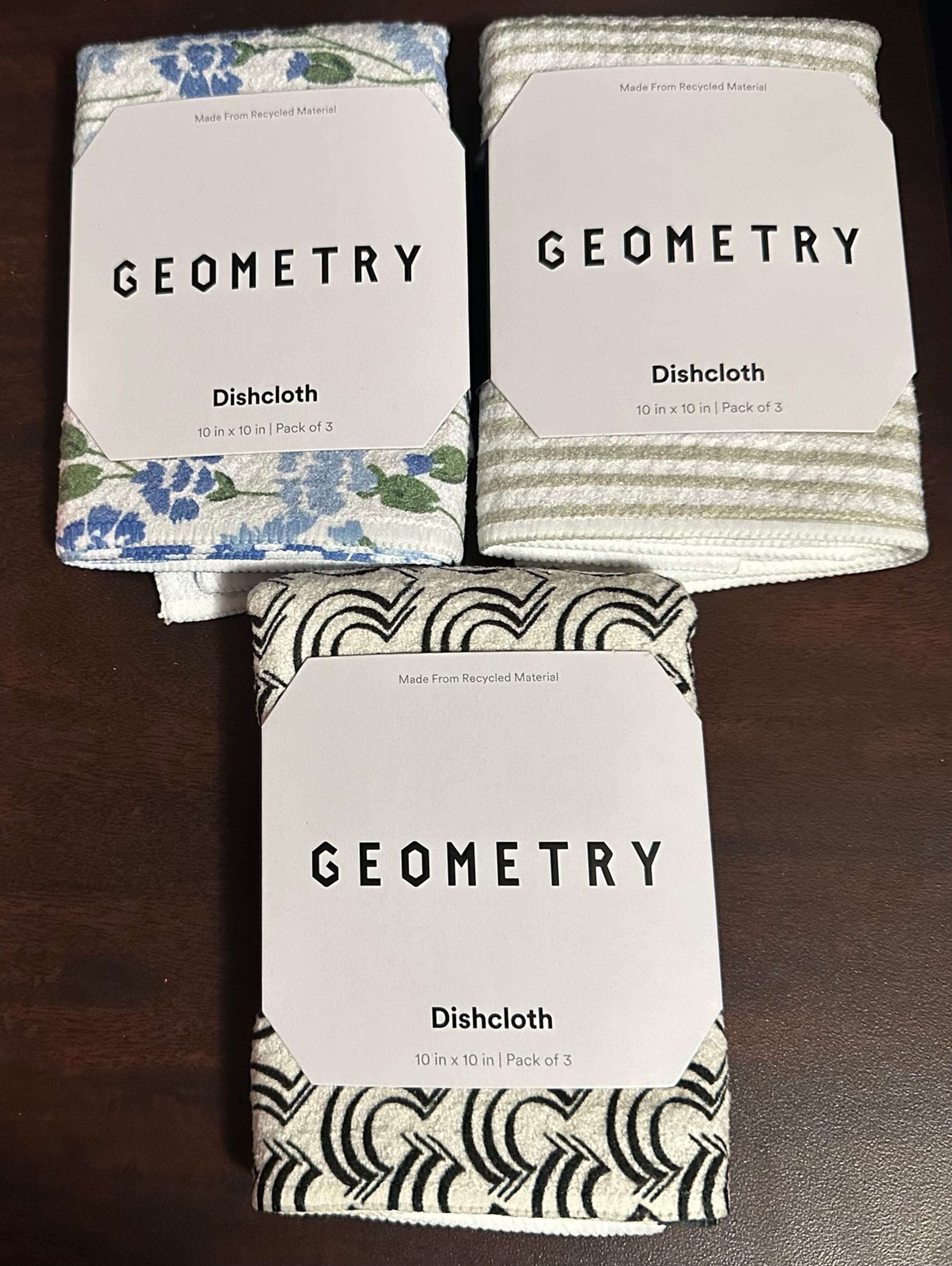 Geometry Dishcloth 3 packs (3 ct each) Variety Bundle - New