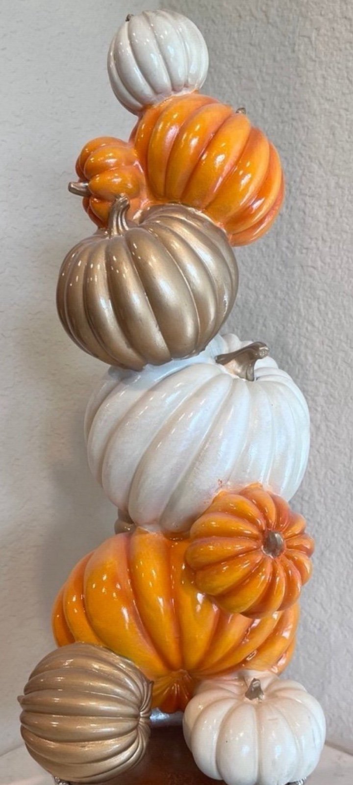 Pumpkin stack topiary for fall Halloween