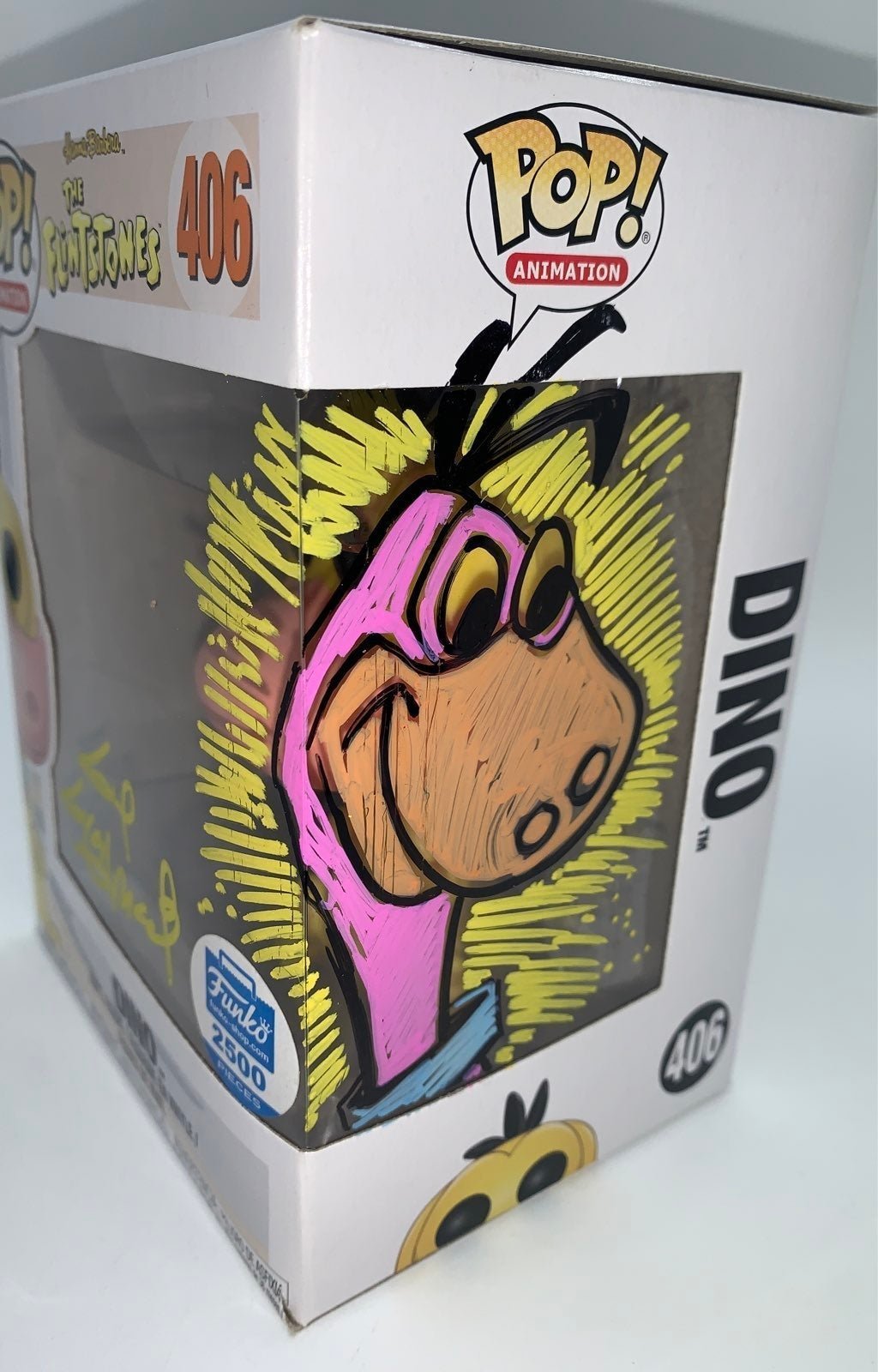 Funko Pop The Flintstones Dino yellow 406 Guy Gilchrist SIGNED Certification