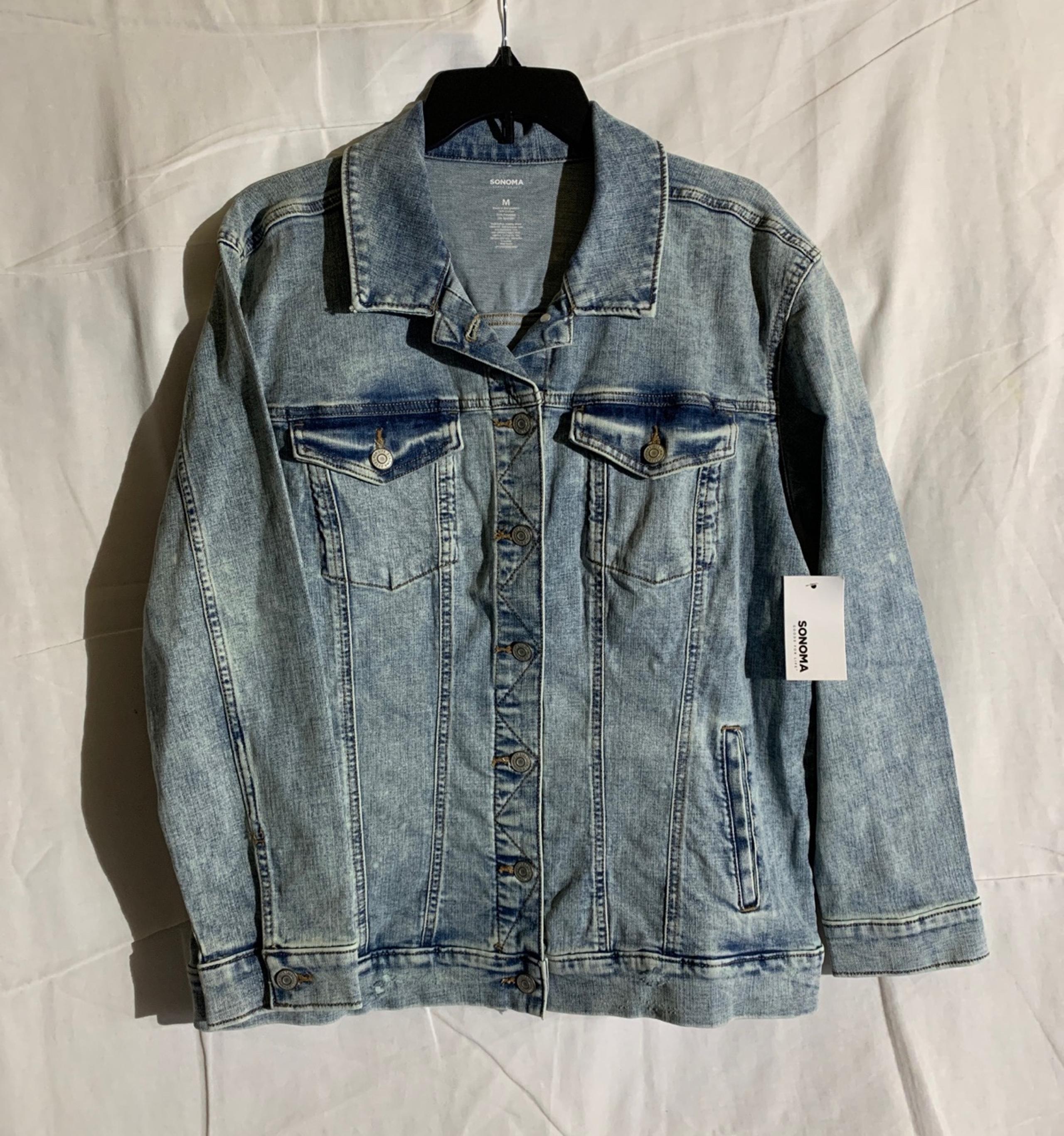 Women’s Sonoma Jean Jacket Light Blue Acid Wash Size Medium BNWT