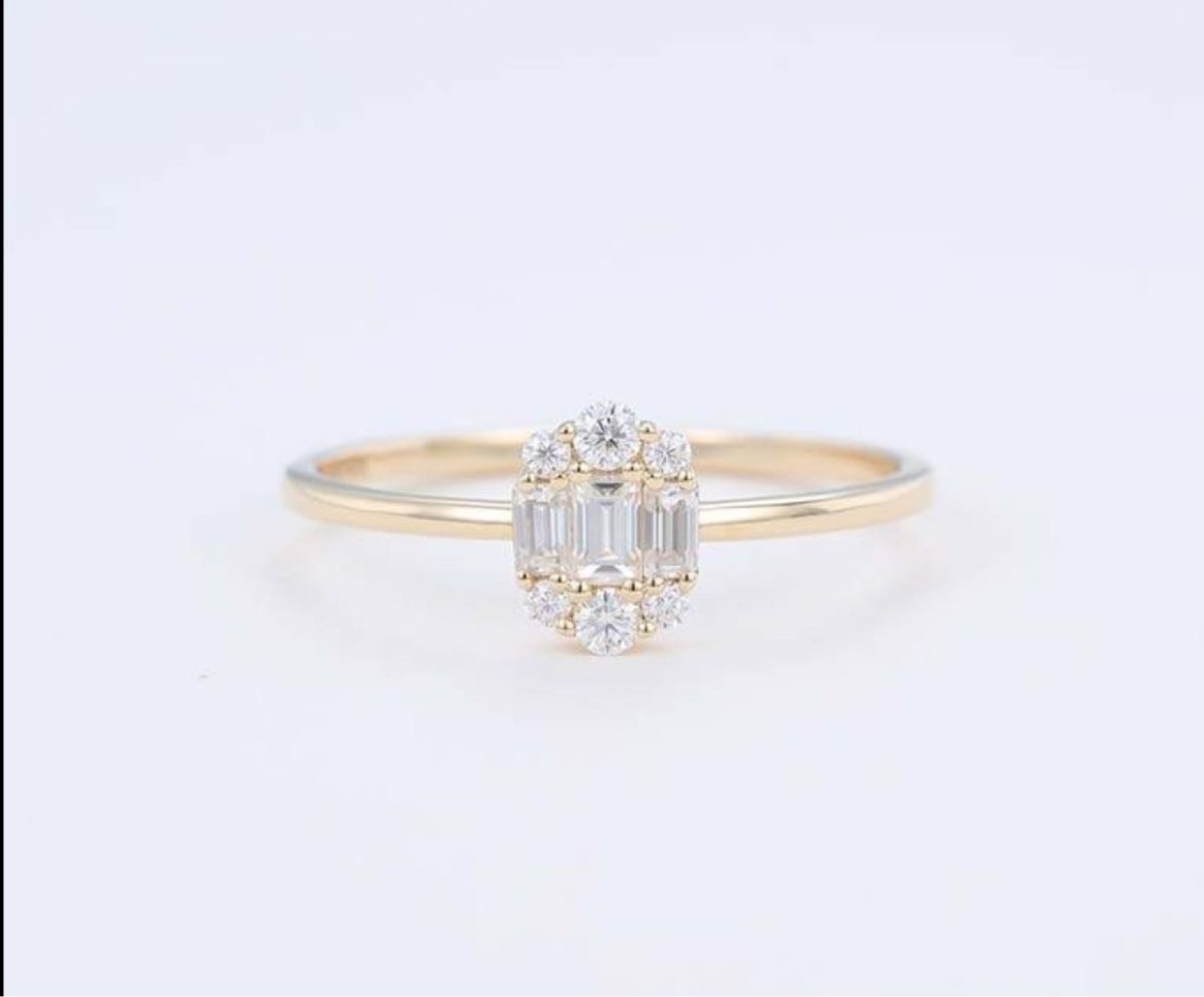 *SALE* 14K Solid Yellow Gold Diamond Engagement Ring Size 6