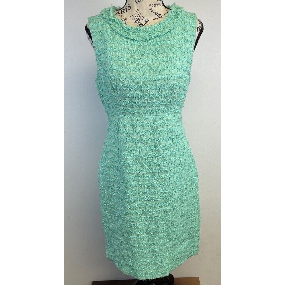 Kate Spade Terri Tweed Mint Cream SZ:6 Twee Regal Career Party Cocktail Dress