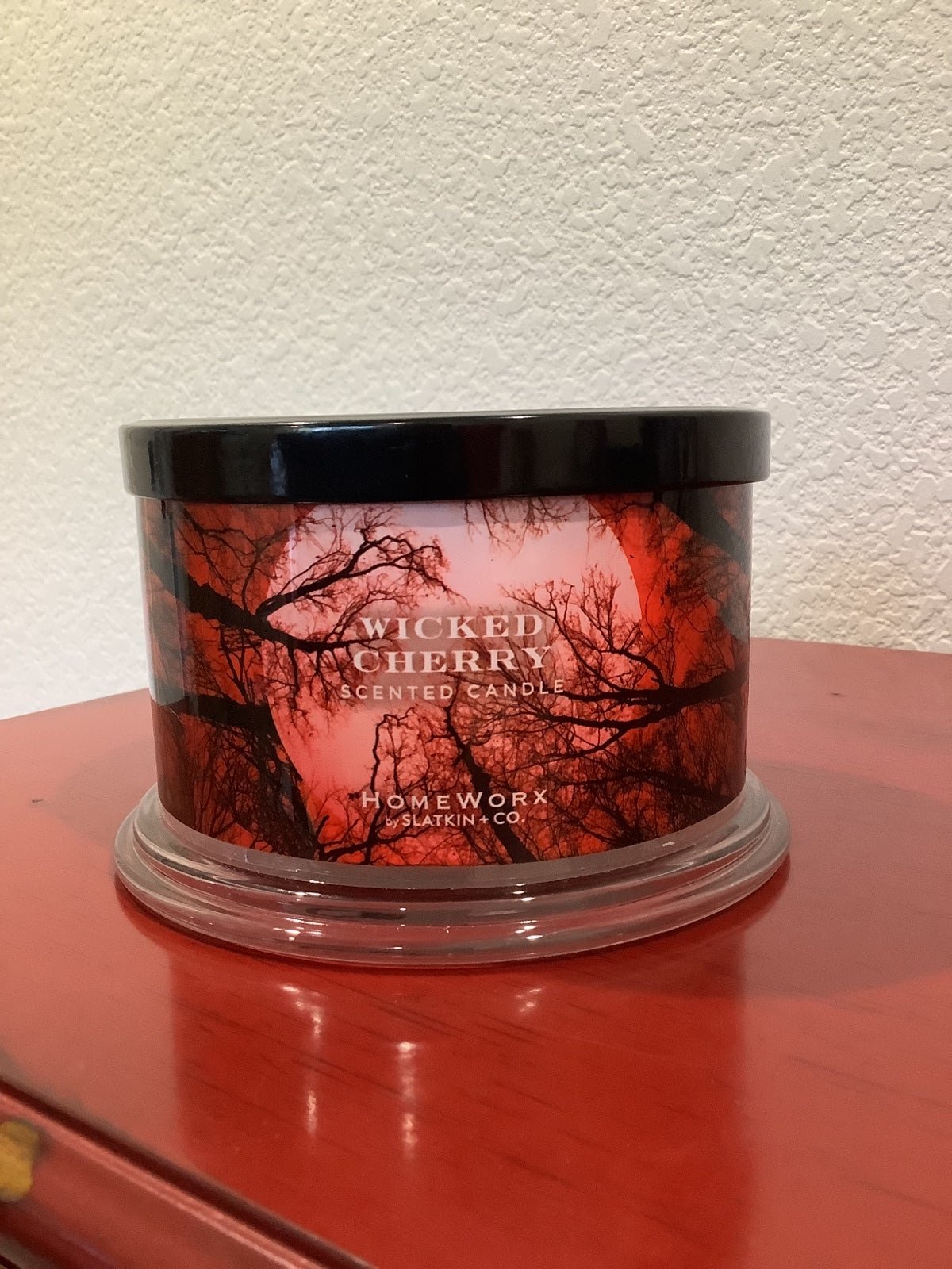 HOMEWORX BY HARRY SLATKIN Wicked Cherry Scented Candle 4-Wick 18 oz. ~NEW/LOVELY